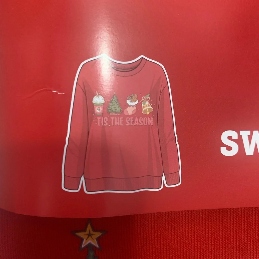 NWT. Holiday Style Red Ladies' Sweatshirt. Size L. - Picture 4 of 4